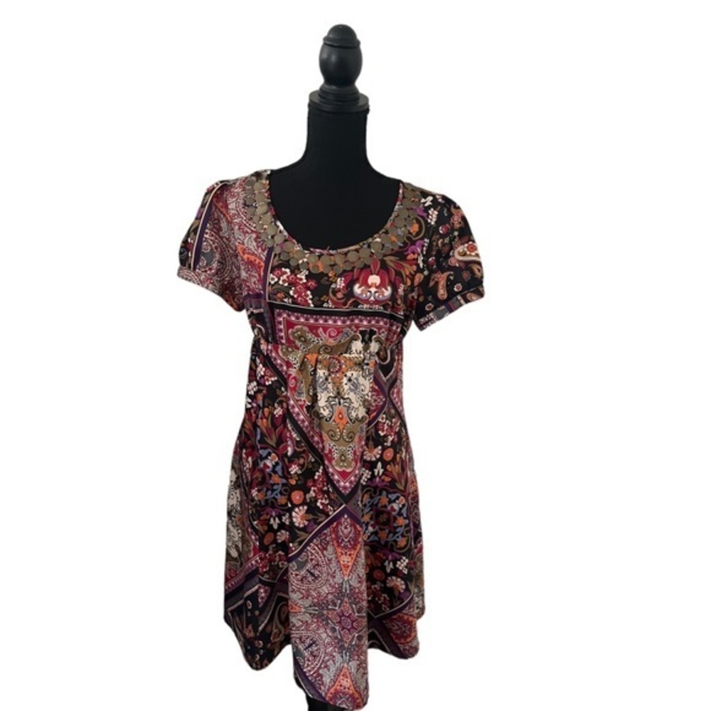 Miss H Multicolored Boho Swing Dress Size 40